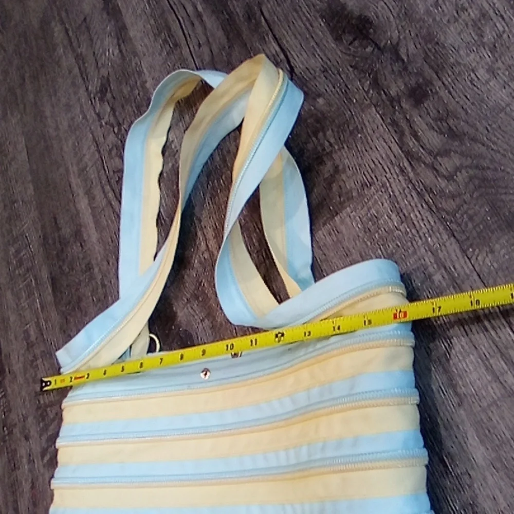 Striped Yellow and Blue Tote Bag